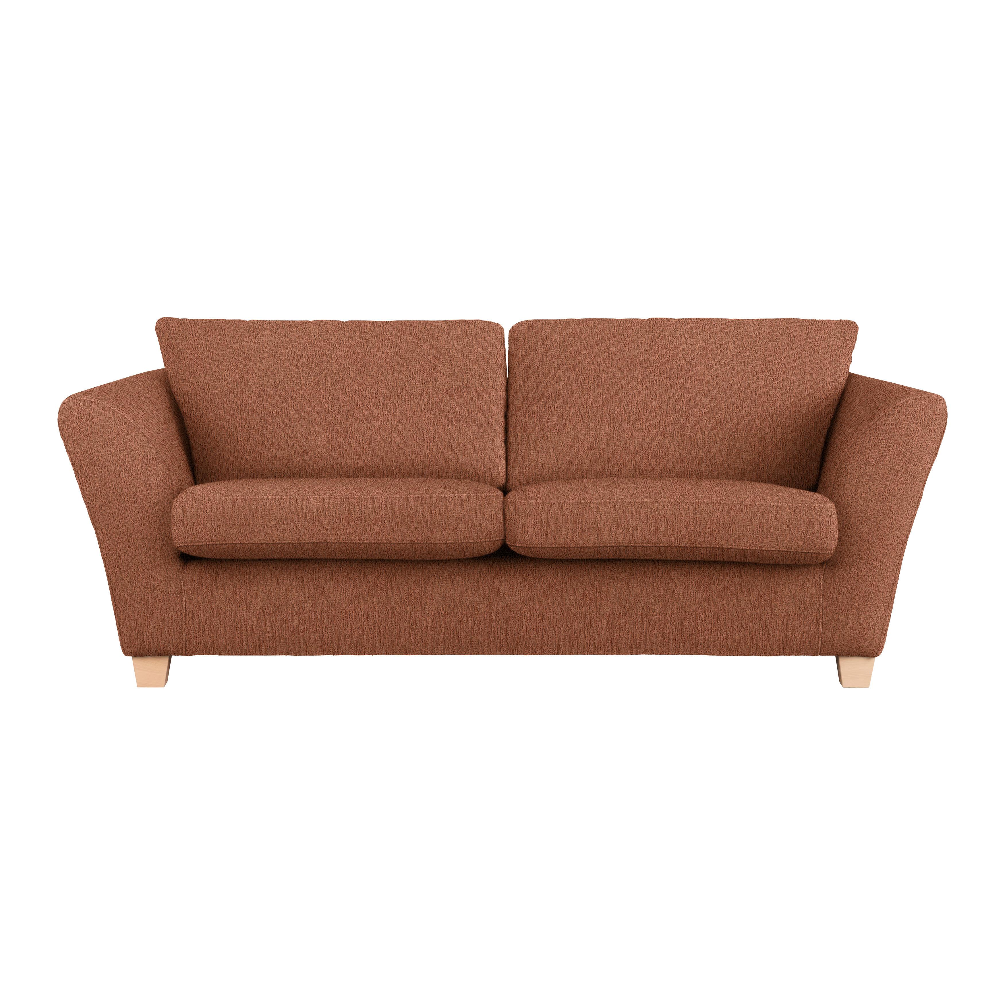 3-Sitzer-Sofa Devado Kupferfarben - Naturfarben/Kupferfarben, Holz/Textil (216/70-85/95cm) - Mömax