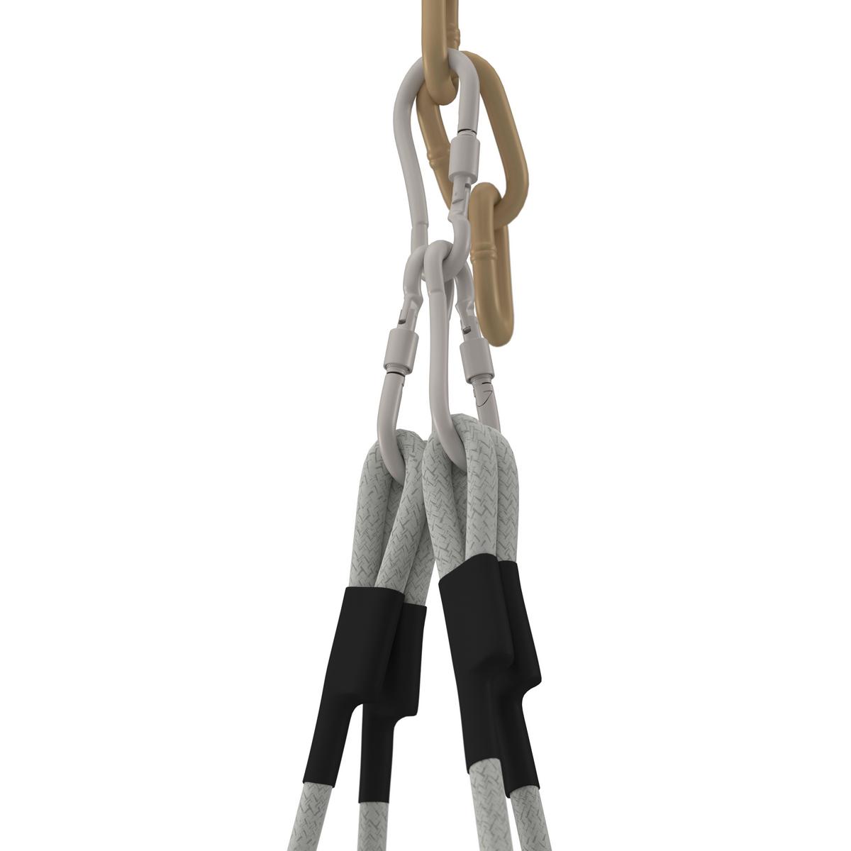 FOTEL WISZĄCY ELODIE - niebieski/kremowy, Modern, tworzywo sztuczne/metal (83/73/48cm) - Bessagi Garden