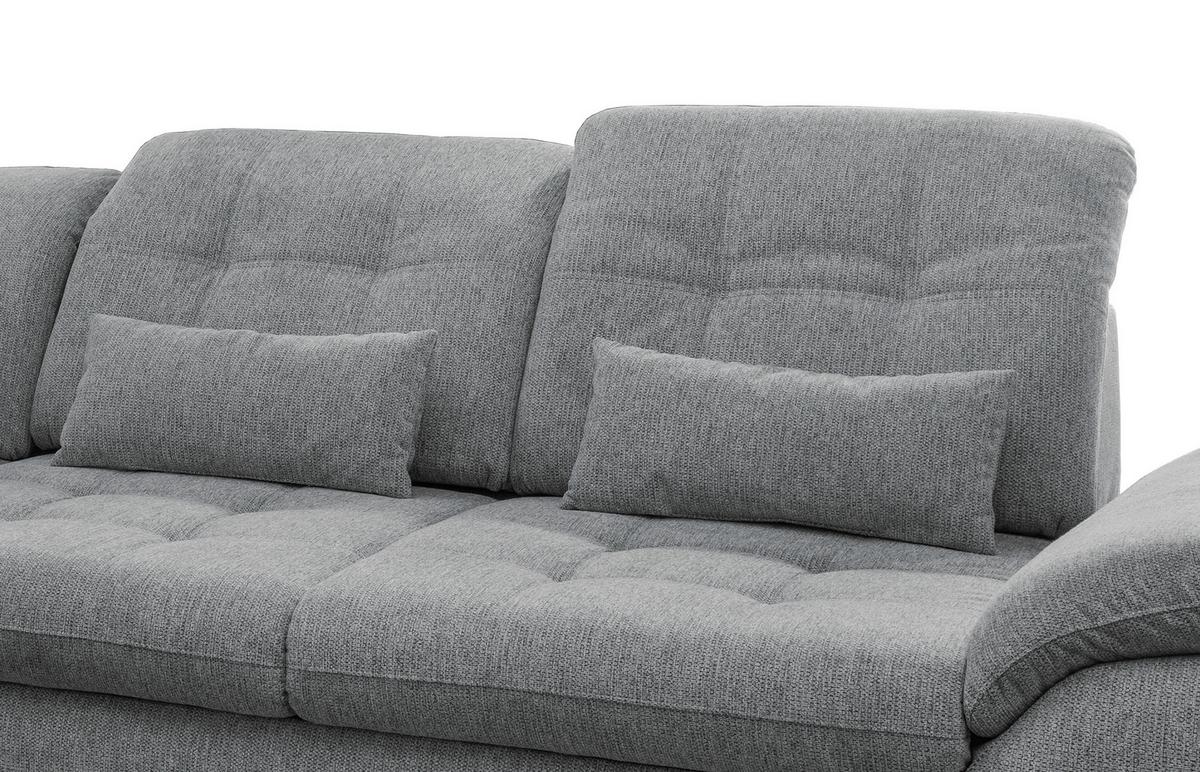 Ecksofa Rigatti mit Bettkasten ca. 184x314 cm Silberfarben - Chromfarben/Anthrazit, MODERN, Textil/Metall (184/314cm) - Livetastic