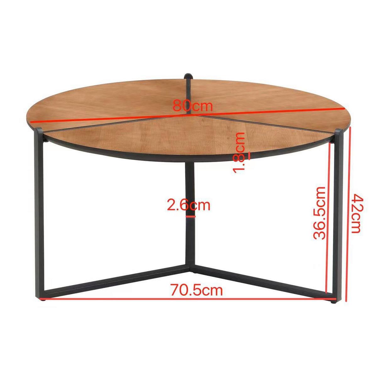 Măsuță De Cafea Wl7.651 - maro/negru, Design, metal/material pe bază de lemn (80/80/42cm) - MID.YOU