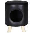 Hocker in Schwarz - Schwarz/Kieferfarben, MODERN, Holz/Kunststoff (33/42/33cm) - Modern Living Hocker in Schwarz - Schwarz/Kieferfarben, MODERN, Holz/Kunststoff (33/42/33cm) - Modern Living
