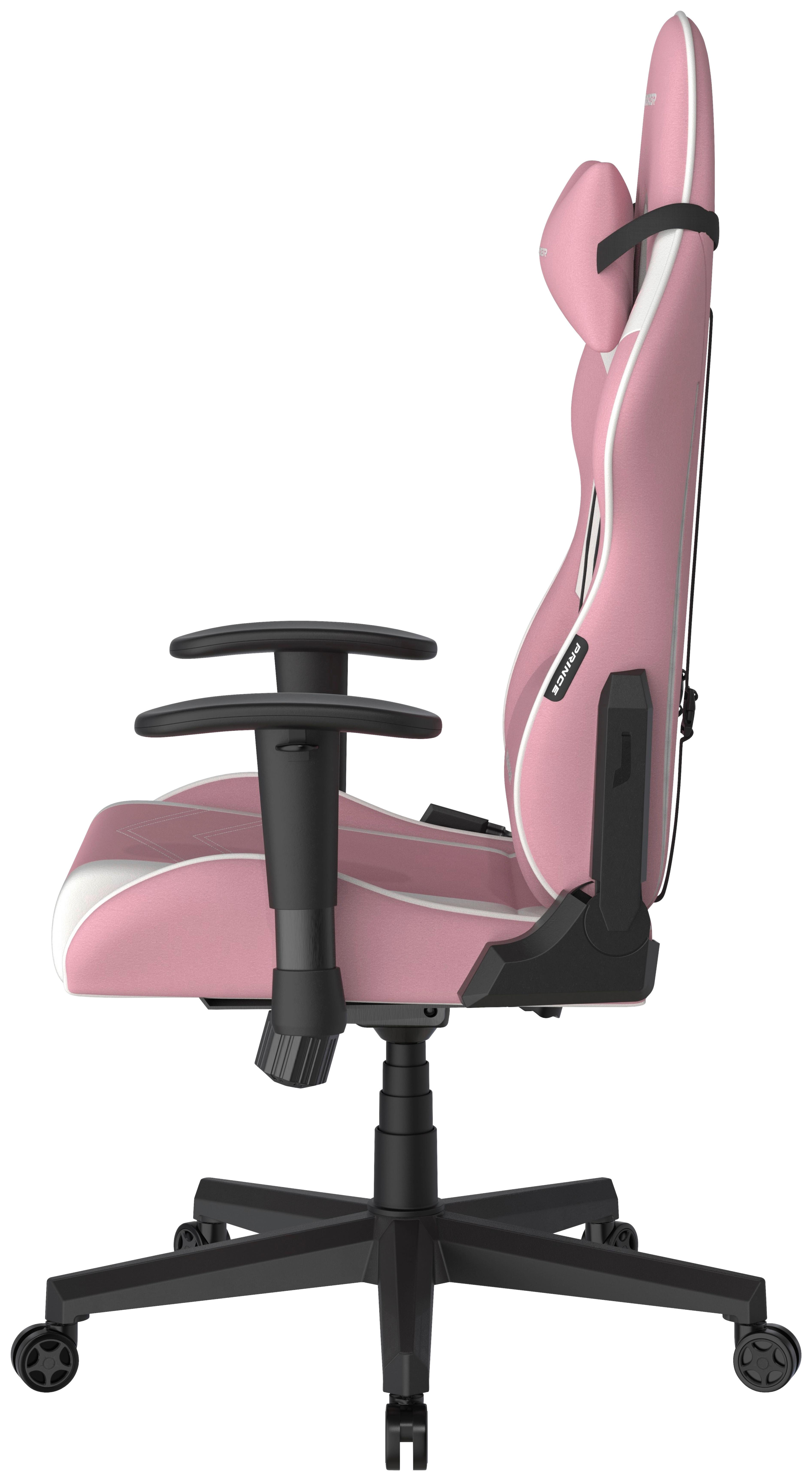 GAMINGSTOL PRINCE - vit/pink, Modern, textil/plast (67/126/67cm) - Dxracer