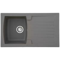 Spüle Boston Grau Kunststein B: ca. 86 cm - Grau, Trend, Glas/Kunststoff (86/20/50cm) - Respekta
