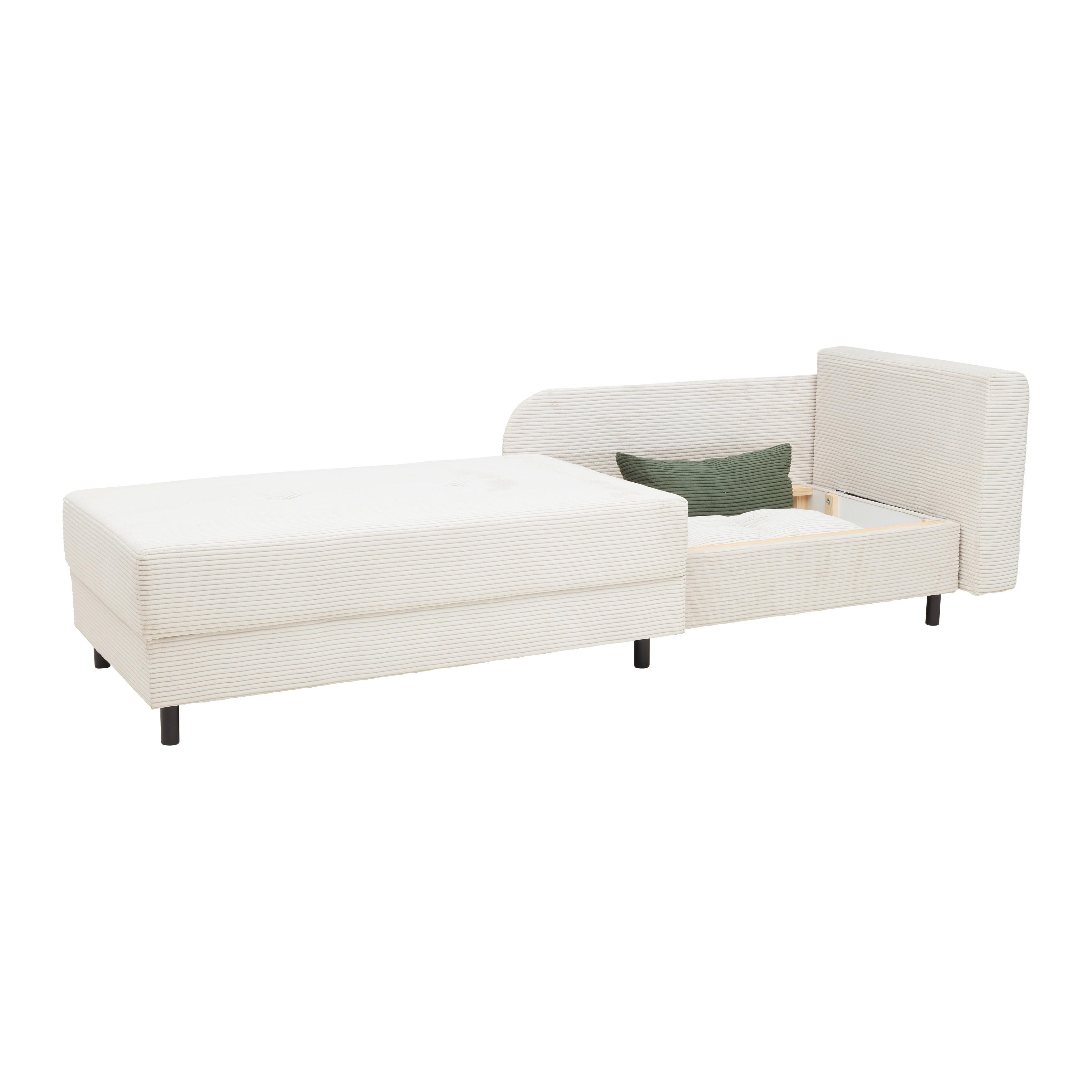 Liege Nova in Perlmutt - Perlmutt/Schwarz, MODERN, Holz/Textil (145/62/85cm) - Mömax