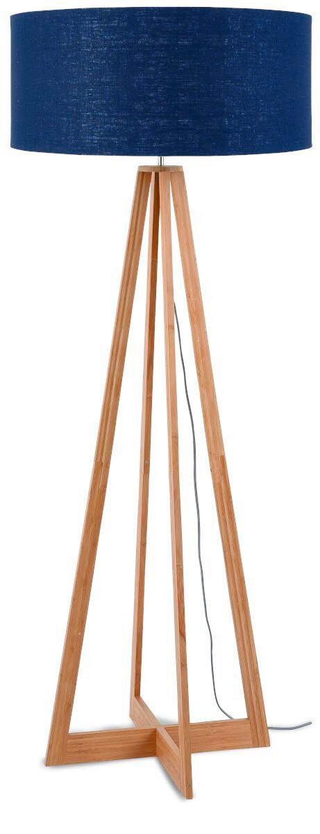 Stoječa Svetilka Everest, Modra, Bambus - modra/naravne barve, Trend (60/158cm) - Good & Mojo
