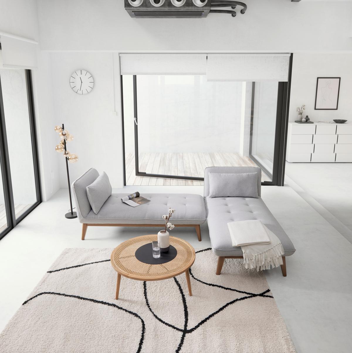 Počivalnik Liza, Svetlo Siv - siva, Moderno, tekstil/les (166/85/78cm) - Bessagi Home