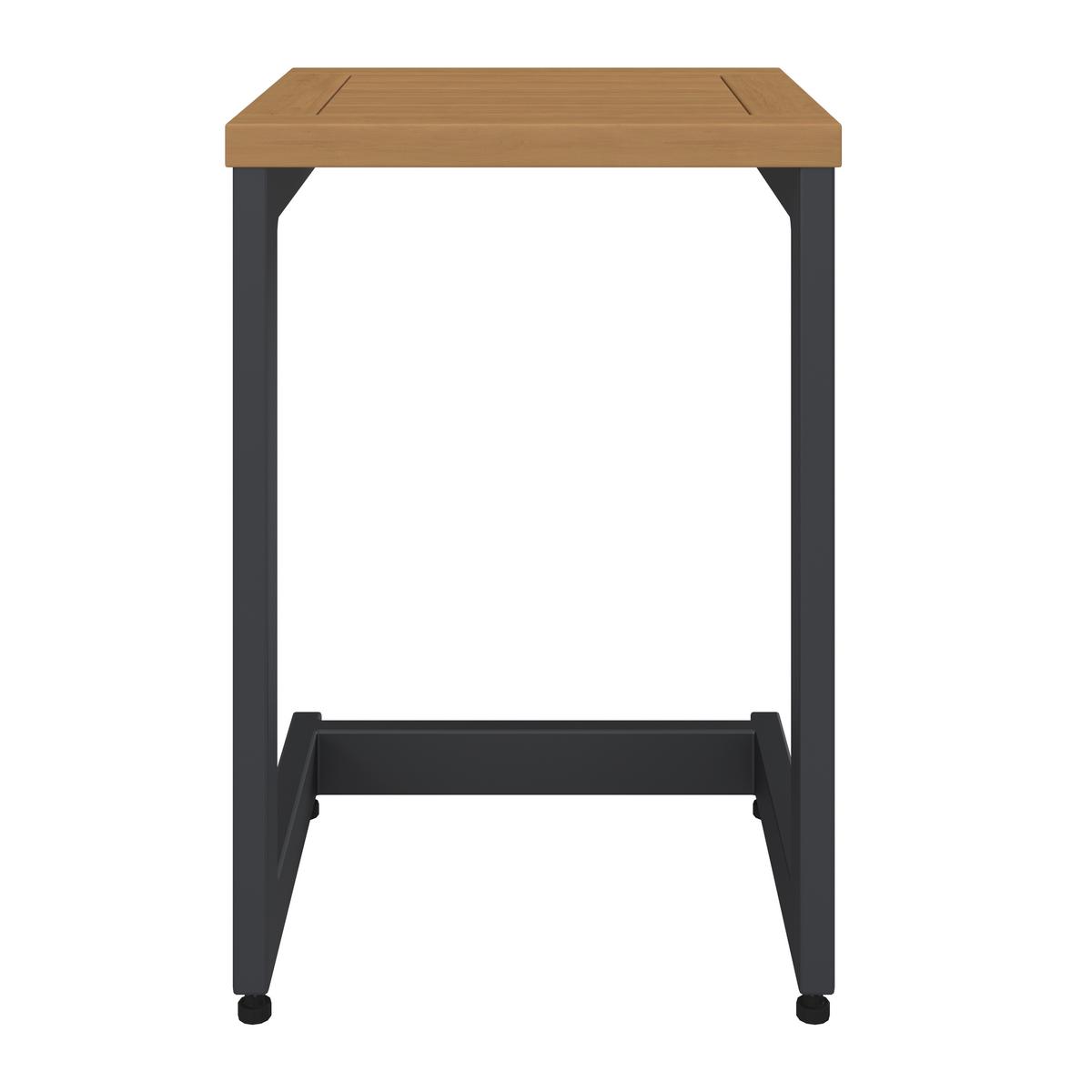 Gartenliege Loan Grau Holz Metall/Outdoorstoff +Tisch - Dunkelgrau/Anthrazit, MODERN, Holz/Textil (210/84/78cm) - Bessagi Garden