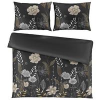 Bettwäsche Nala XXL Anthrazit ca. 200x220cm - Anthrazit, ROMANTIK / LANDHAUS, Textil (200/220cm) - Modern Living