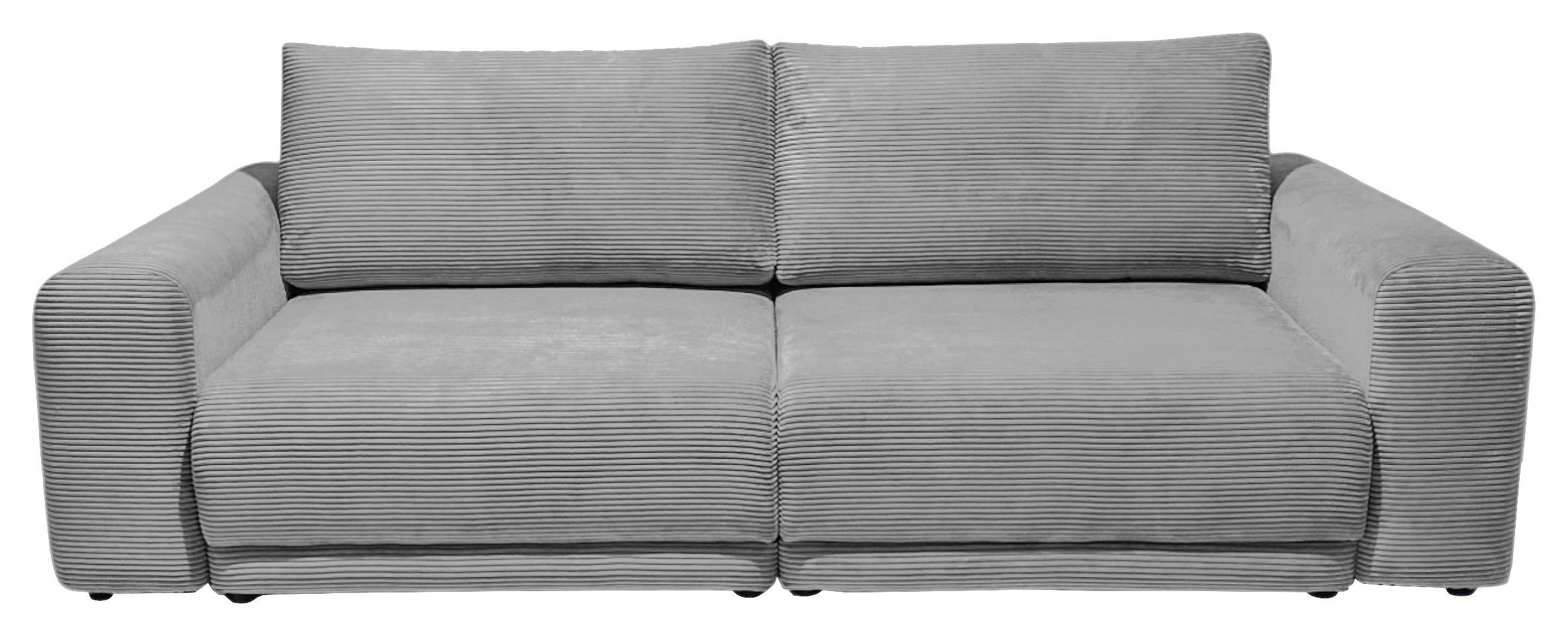 Sofa Plain Hellgrau - Hellgrau/Schwarz, Modern, Kunststoff/Textil (256/88/120cm) - Mömax