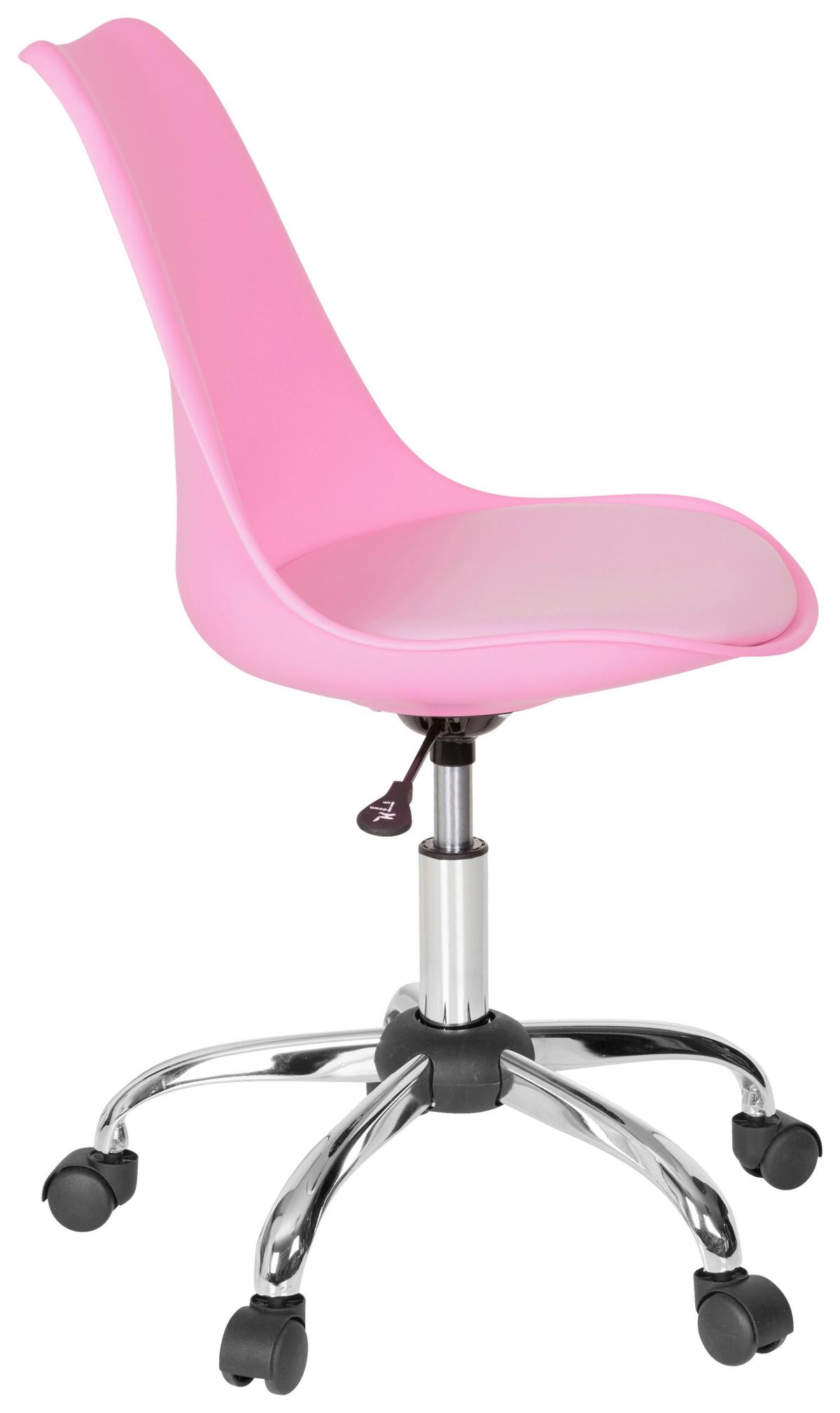 Vrtljivi Stol Fancy Pro, Roza - pink, Moderno, kovina/umetna masa (48/86/54cm) - MID.YOU