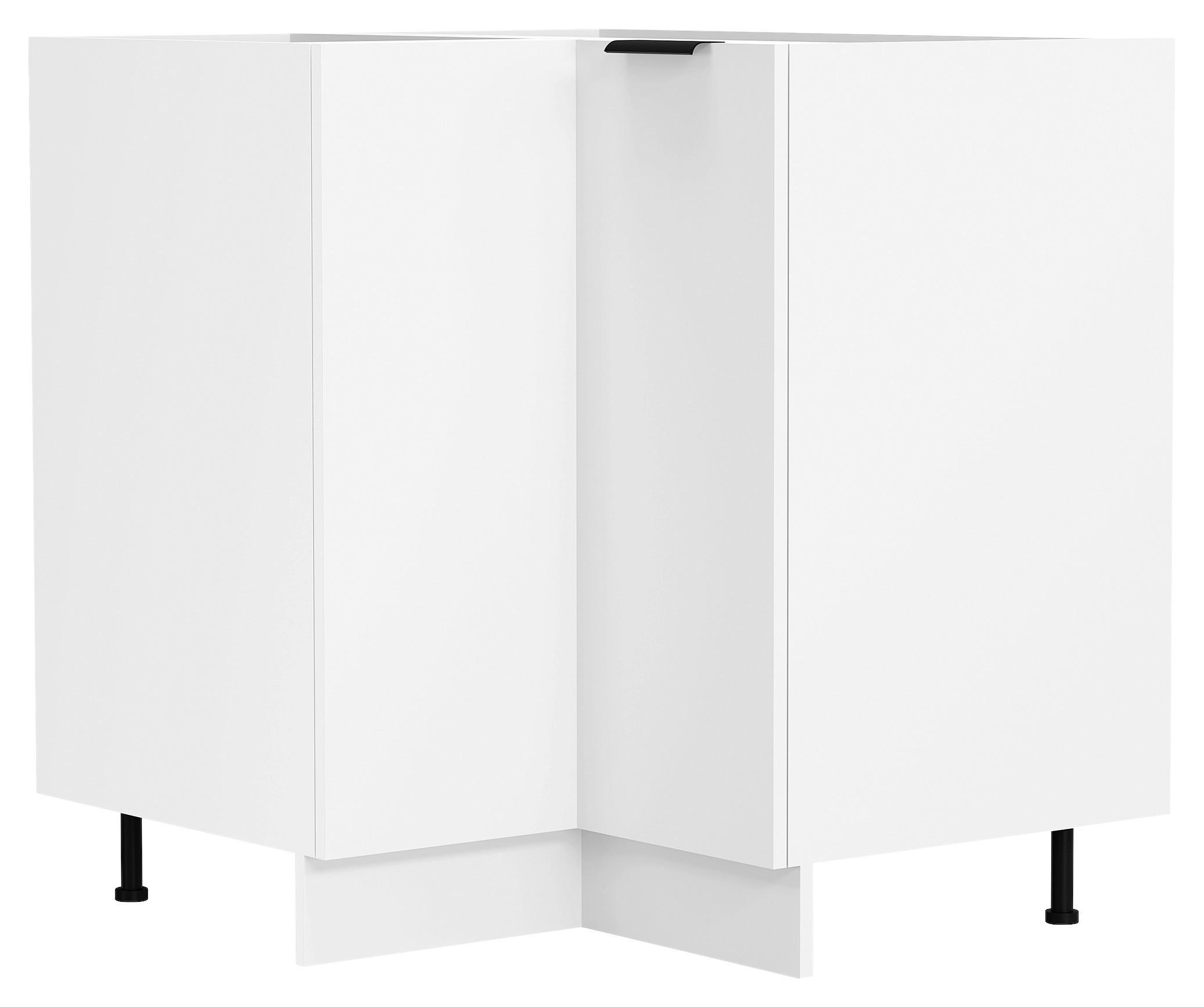 ECKUNTERSCHRANK FASOLA - Weiss/Schwarz, Trend, Holzwerkstoff/Kunststoff (76/93/76cm) - MID.YOU