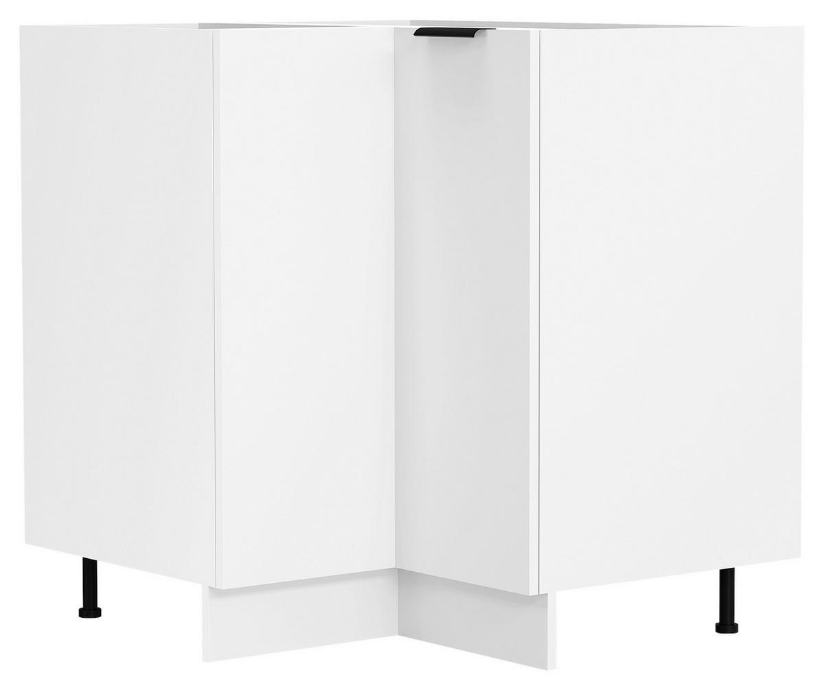 ECKUNTERSCHRANK FASOLA - Weiss/Schwarz, Trend, Holzwerkstoff/Kunststoff (76/93/76cm) - MID.YOU