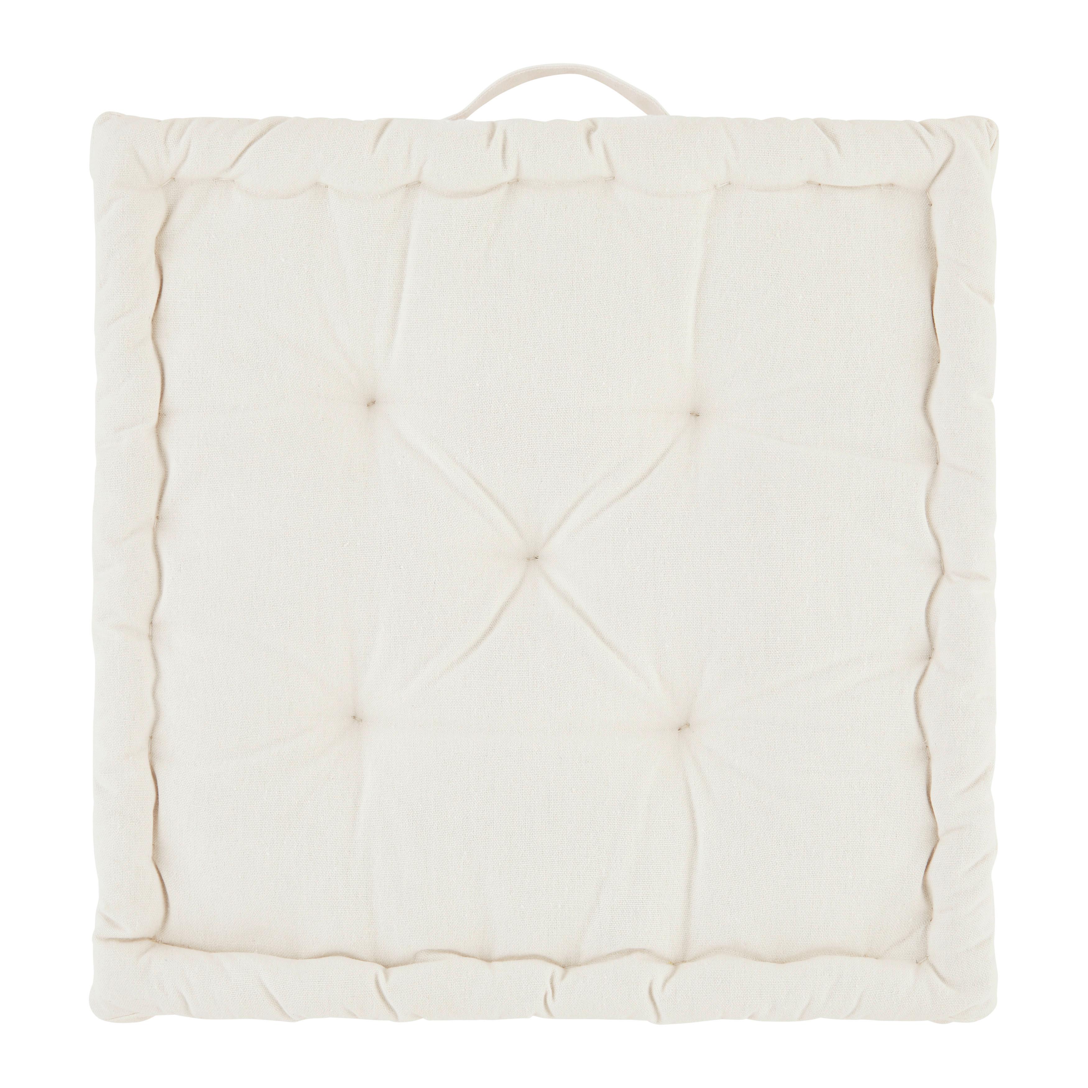 Boxkissen BO Naturfarbe mit Griff - Naturfarben, Textil (40/40/6cm) - Modern Living