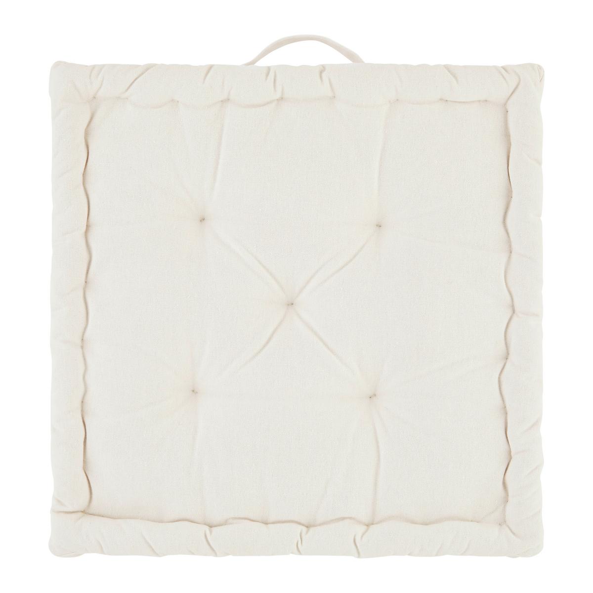 Boxkissen BO Naturfarbe mit Griff - Naturfarben, Textil (40/40/6cm) - Modern Living