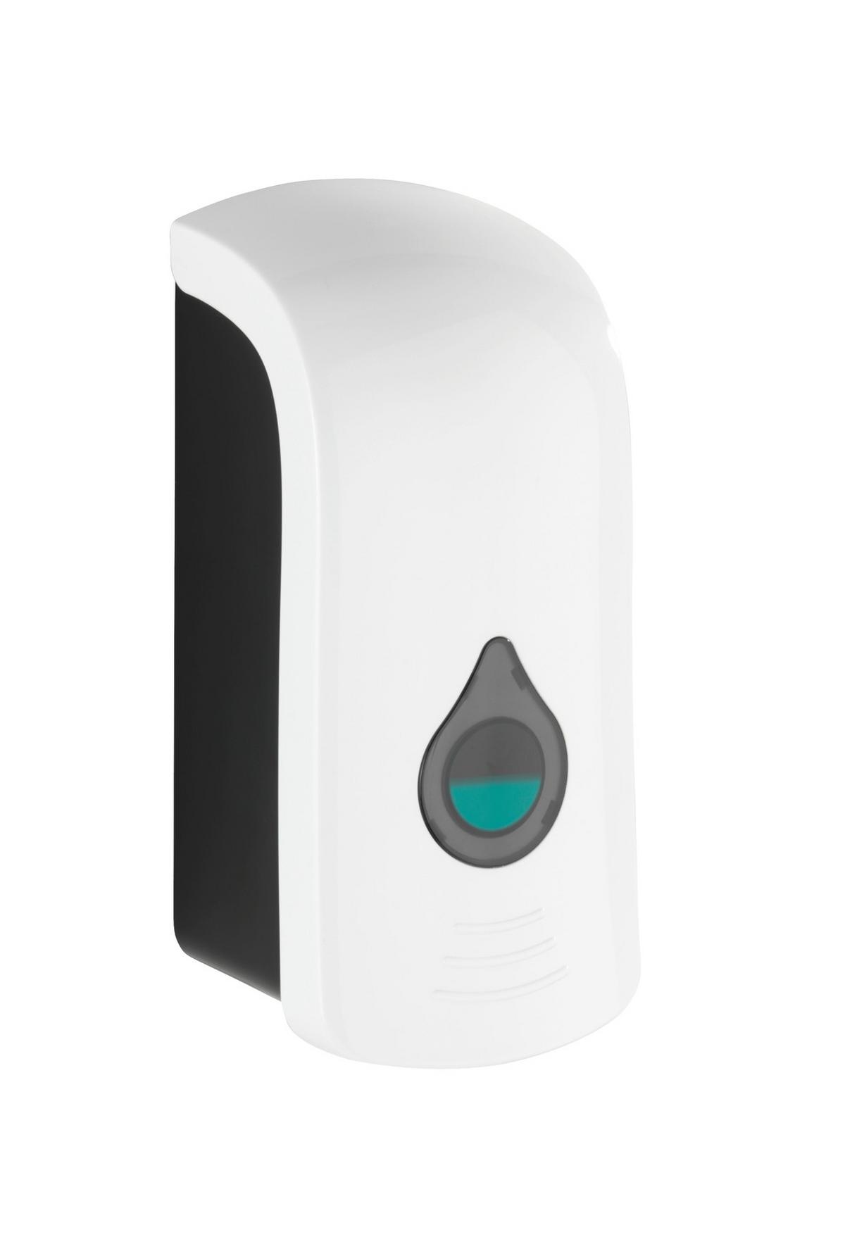 Dozator săpun Ranera - alb/negru, Modern, plastic (10,5/24,5/10,5cm) - Wenko