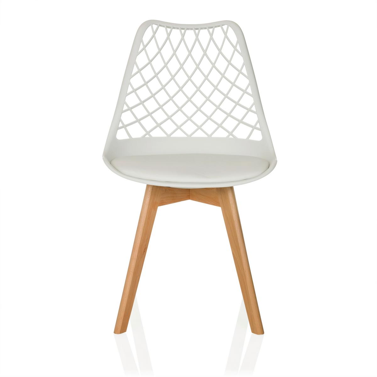 Konferenčni Stol Scandi Hol, Bela - bela/barve bukve, Moderno, umetna masa/les (49/81/53cm) - MID.YOU