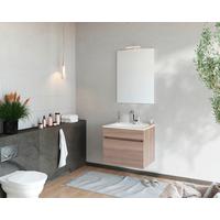 Mobilier de baie Bogota - alb/stejar San Remo, Basics, material pe bază de lemn (61/133/46,5cm)