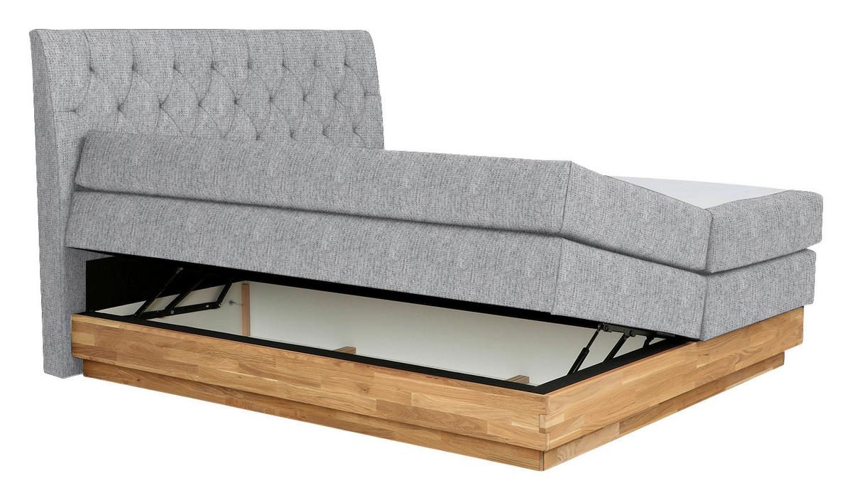 Boxspringbett Marie in Platinfarben ca. 180x200cm - Platinfarben, Holz/Kunststoff (180/200cm) - Zandiara