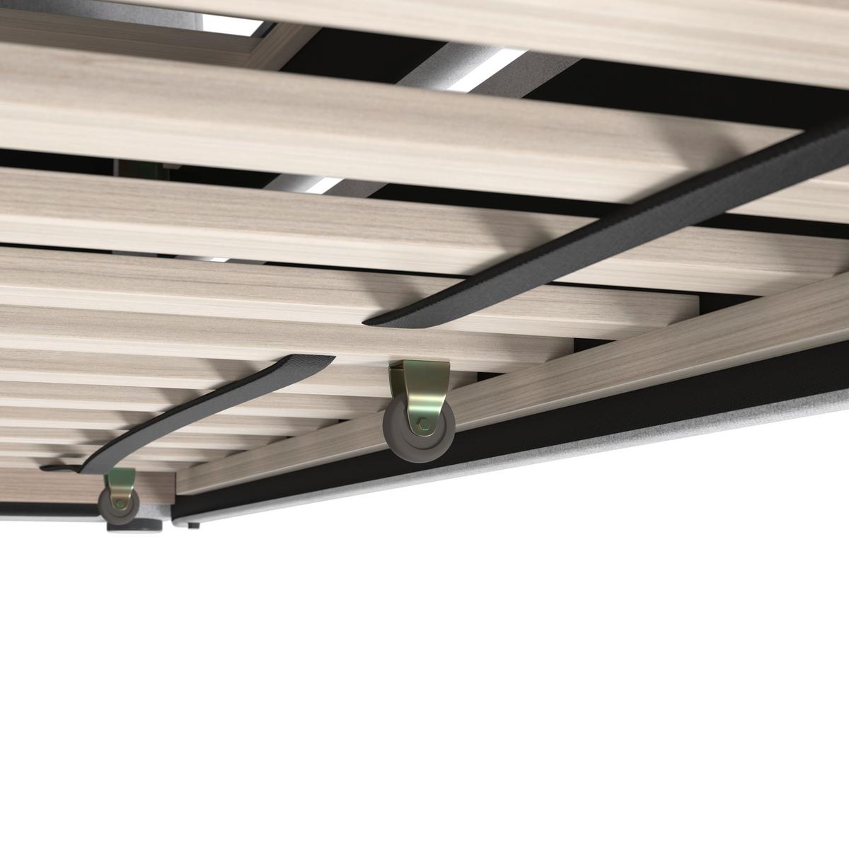 Ausziehbett Dream ca. 90x200 cm Hellgrau - Hellbraun/Hellgrau, MODERN, Holz/Kunststoff (90/200cm) - Bessagi Home