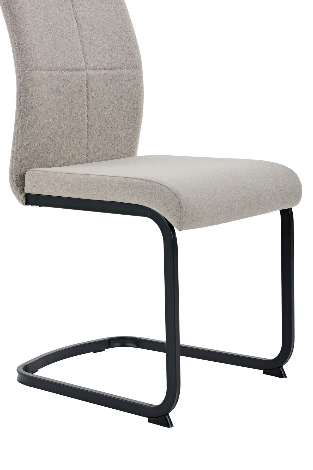 SCHWINGSTUHL-SET TURIN S 4ER-SET - Schlammfarben/Schwarz, MODERN, Textil/Metall (43/98/60cm) - MID.YOU