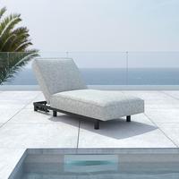 LEŻAK OGRODOWY MARINA - jasnoszary, Modern, metal/tkanina (195/90/42cm) - Bessagi Garden
