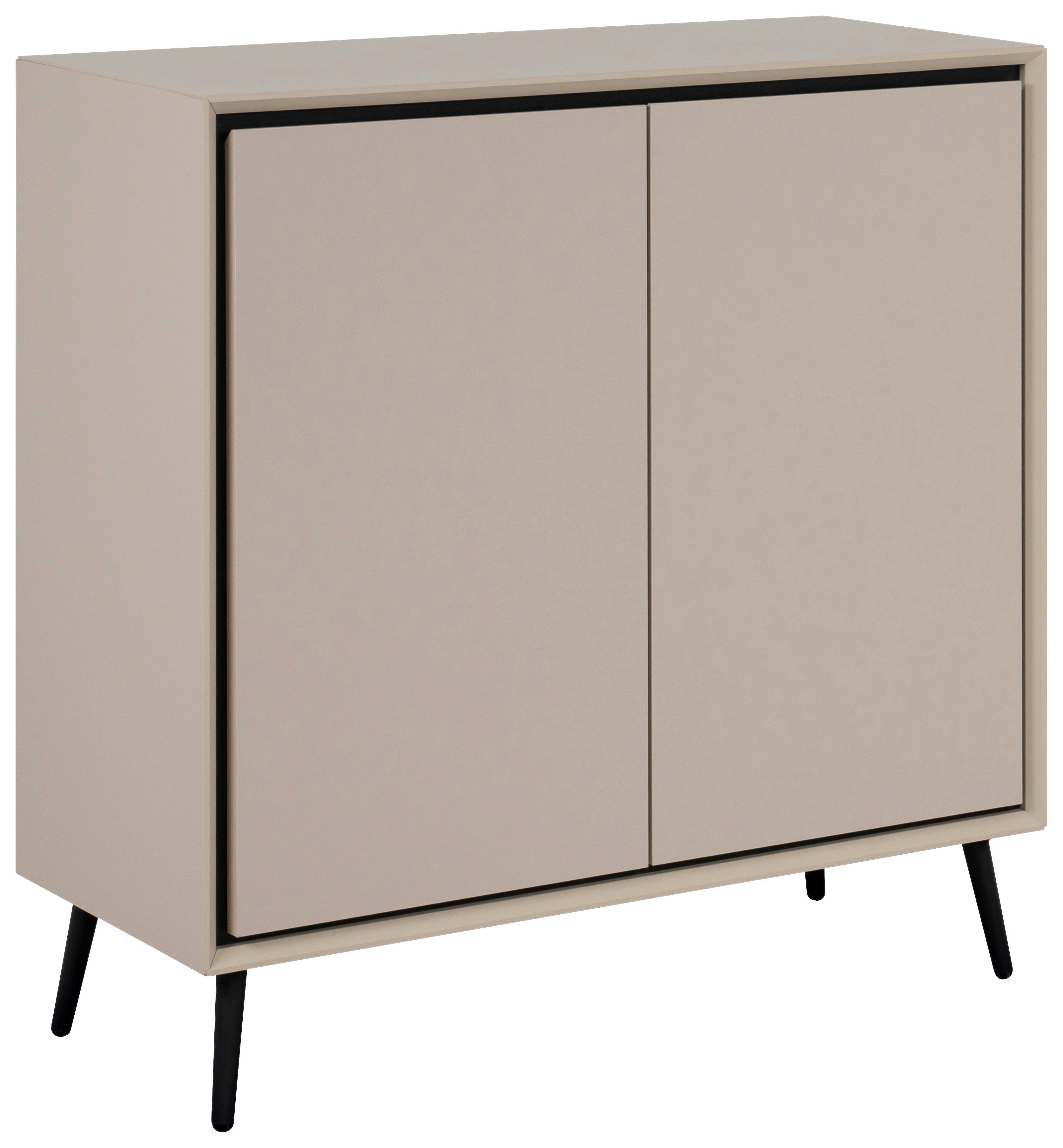 KOMODA ARONA - czarny/kolor piaskowy, Modern, materiał drewnopochodny/tworzywo sztuczne (90/90/38cm) - Livetastic