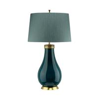 Stolna Svjetiljka Qn-Havering-Tl - boje mjeda/tirkizna, Konvencionalno, metal/tekstil (41/73.5cm) - Elstead Lighting