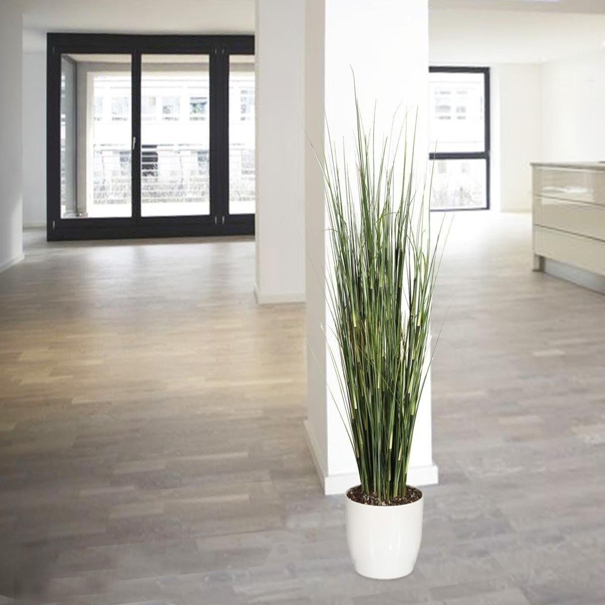 Kunstpflanze Equisetum Gras ca. 155cm - Schwarz/Grün, Basics, Kunststoff (155cm) - P & B