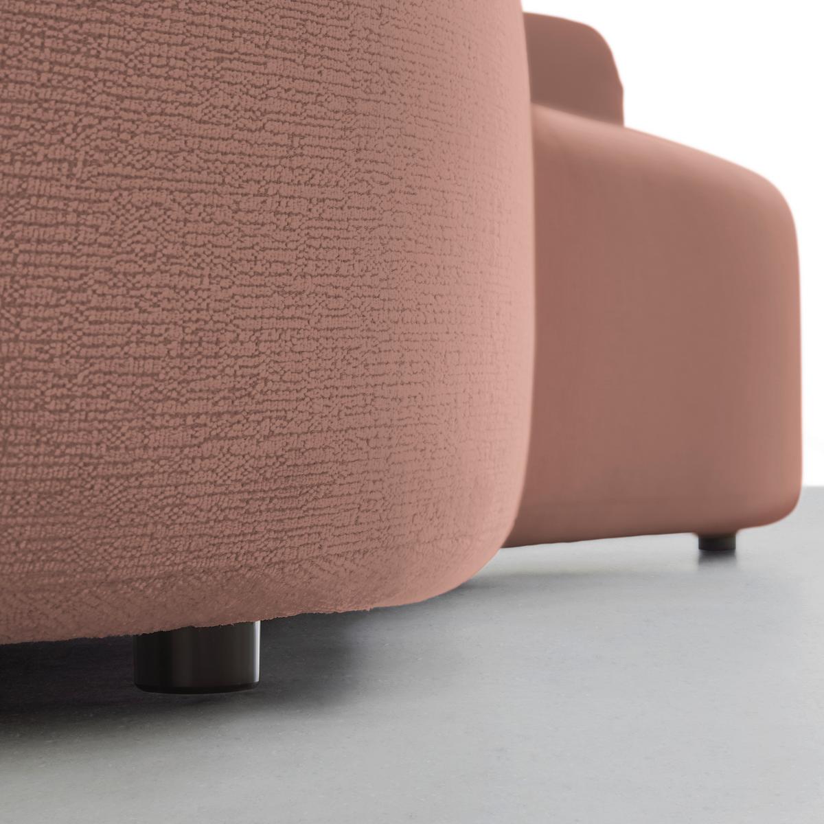 Bigsofa Leonas Rosa - Schwarz/Rosa, MODERN, Kunststoff/Textil (235/72/110cm) - Premium Living