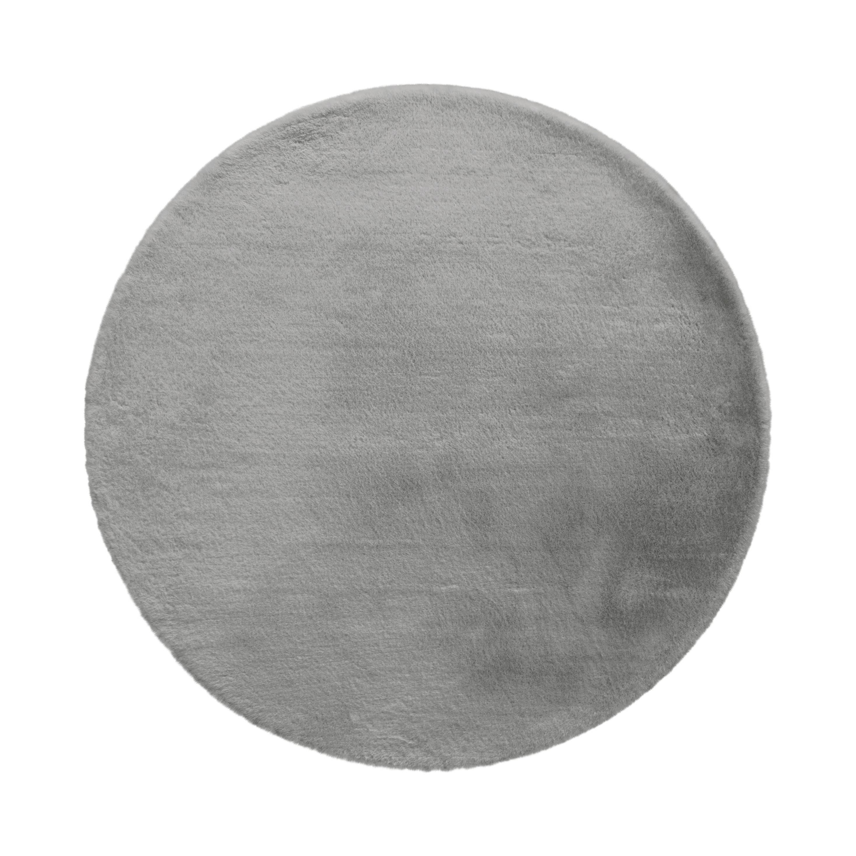 Kunstfell Grau Ø Ca. 120cm - Grau, Modern, Textil (120cm) - Mömax
