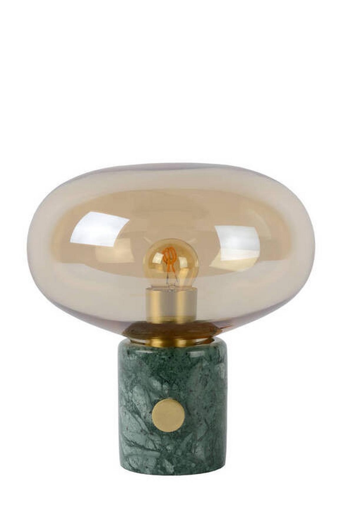 LAMPA STOŁOWA 03520/01/62 CHARLIZE - zielony/kolor bursztynowy, Basics, kamień/szkło (23/24cm) - Lucide
