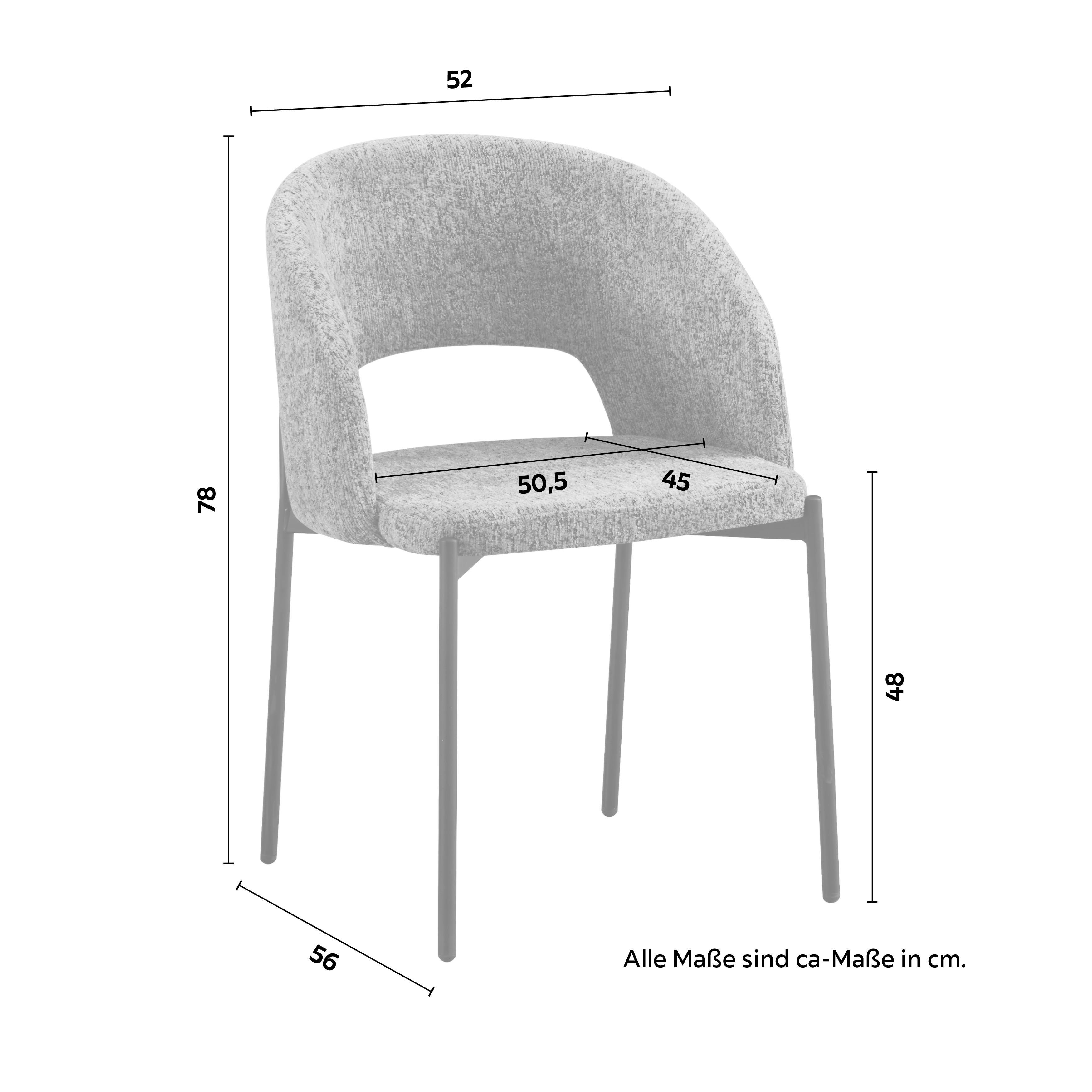STOL NADIYA - brun/svart, Modern, metall/trä (52/78/56cm) - Bessagi Home