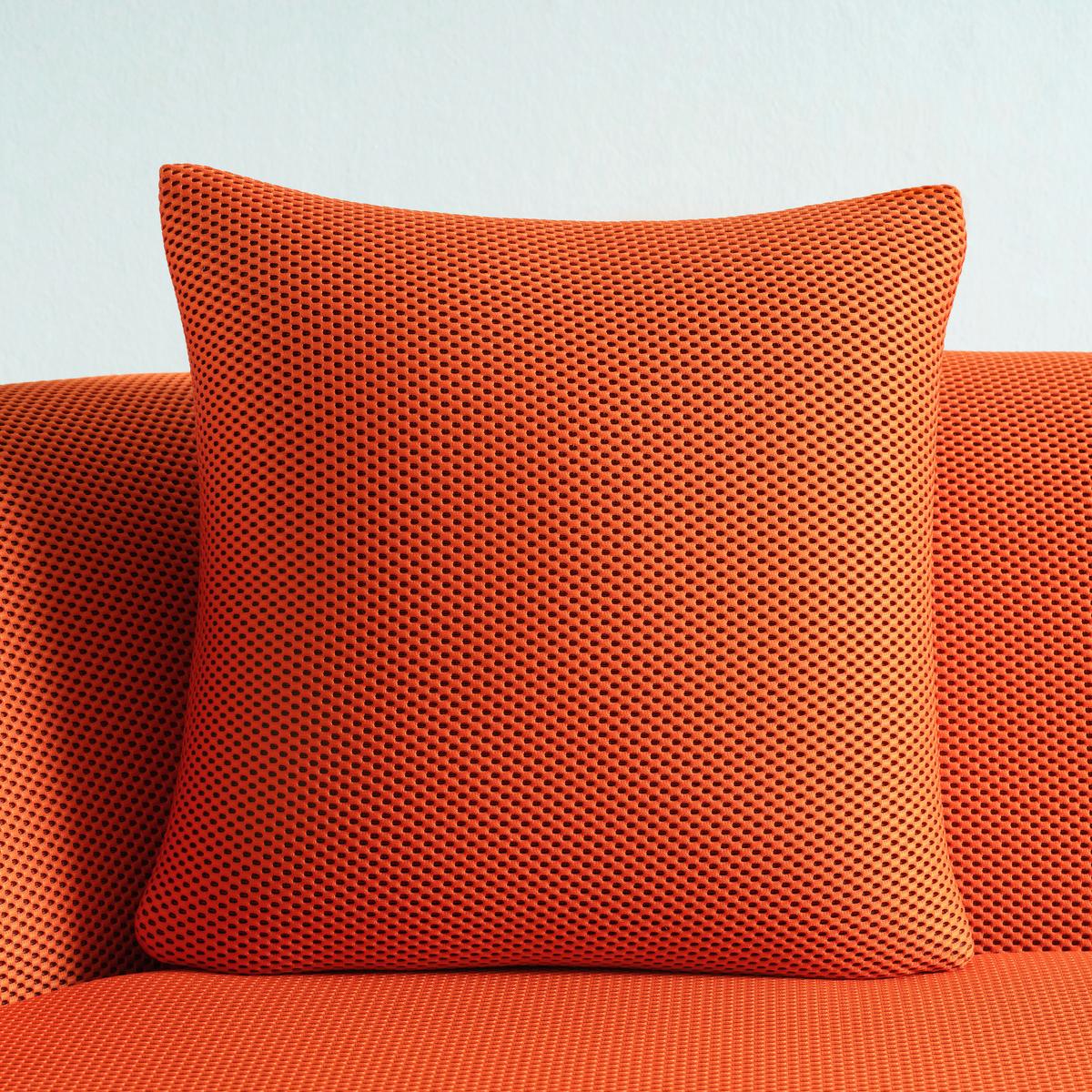 Bigsofa Leonas Mesh Orange, inkl. 2 Kissen - Schwarz/Orange, MODERN, Kunststoff/Textil (235/72/110cm) - Mömax