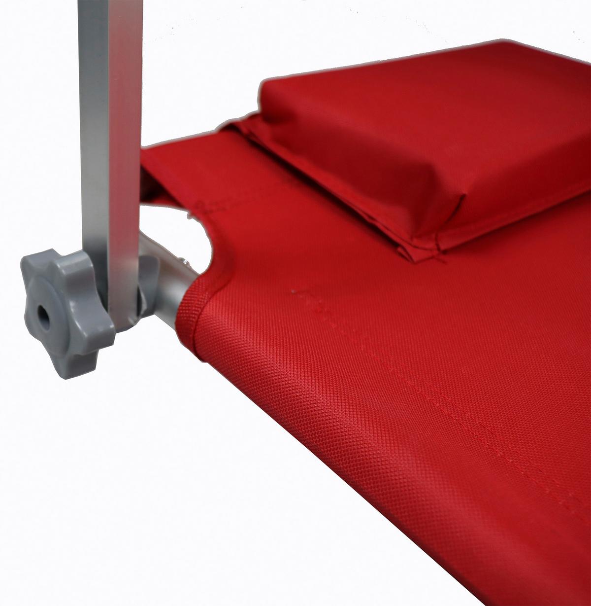 Vrtni Ležalnik Bindox, Rdeča - rdeča, Basics, kovina/tekstil (165/16/65cm) - Gardenson