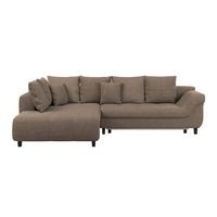 Kutna Garnitura Mendoza - smeđa/crna, Design, tekstil/drvo (197/309cm) - Modern Living