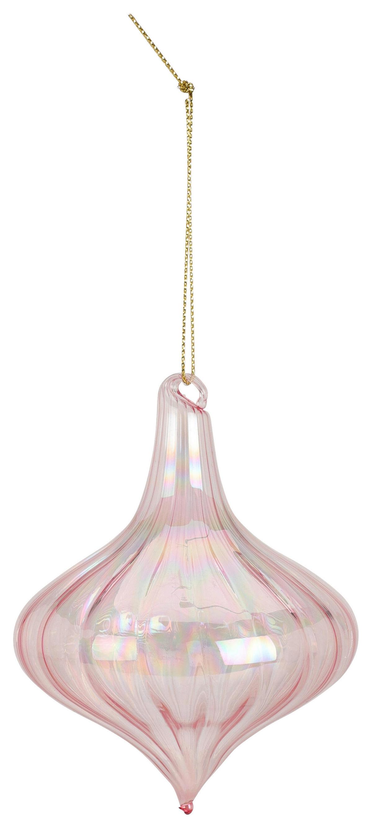 Christbaumhänger ROZE - Hellrosa/Transparent, Glas (8/8/10cm)