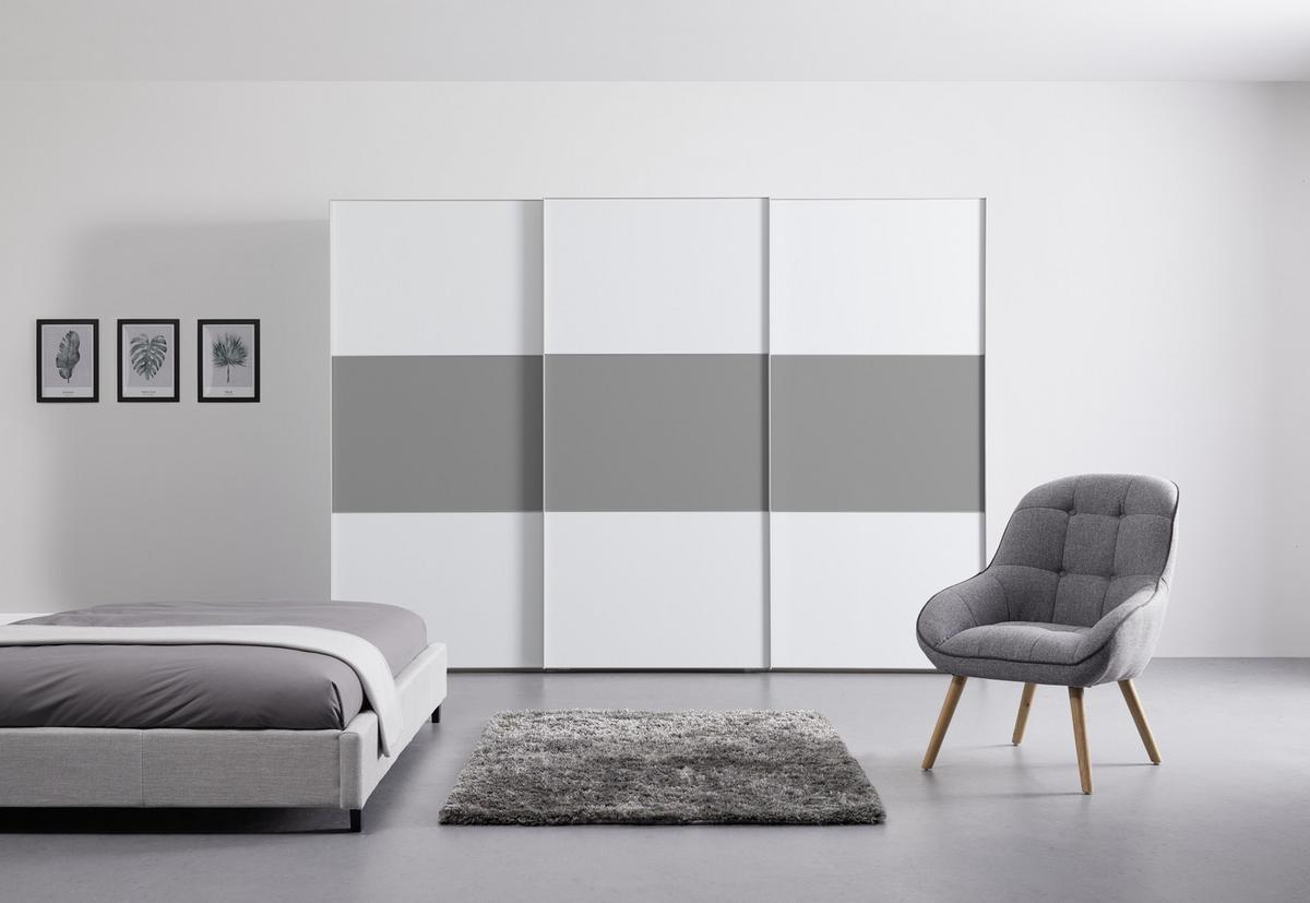 Ormar S Kliznim Vratima Includo - bijela/siva, Moderno (298/222/68cm) - Premium Living