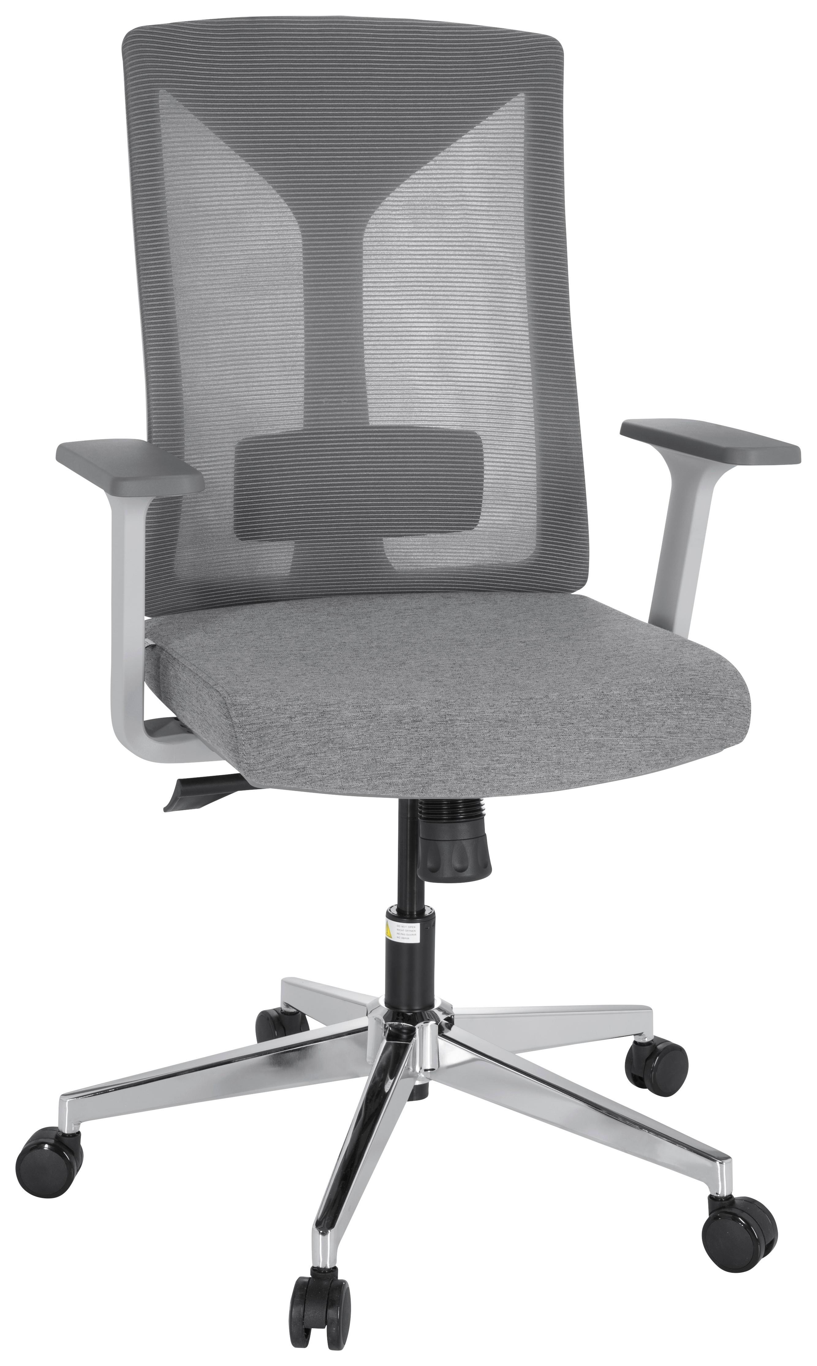 Pisarniški Stol Halifax, Siva - siva/bela, Moderno, kovina/umetna masa (63/116/66cm) - MID.YOU