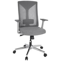 Pisarniški Stol Halifax, Siva - siva/bela, Moderno, kovina/umetna masa (63/116/66cm) - MID.YOU