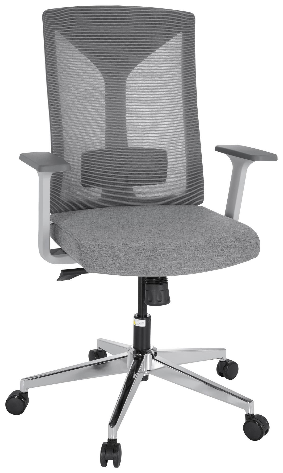 Pisarniški Stol Halifax, Siva - siva/bela, Moderno, kovina/umetna masa (63/116/66cm) - MID.YOU