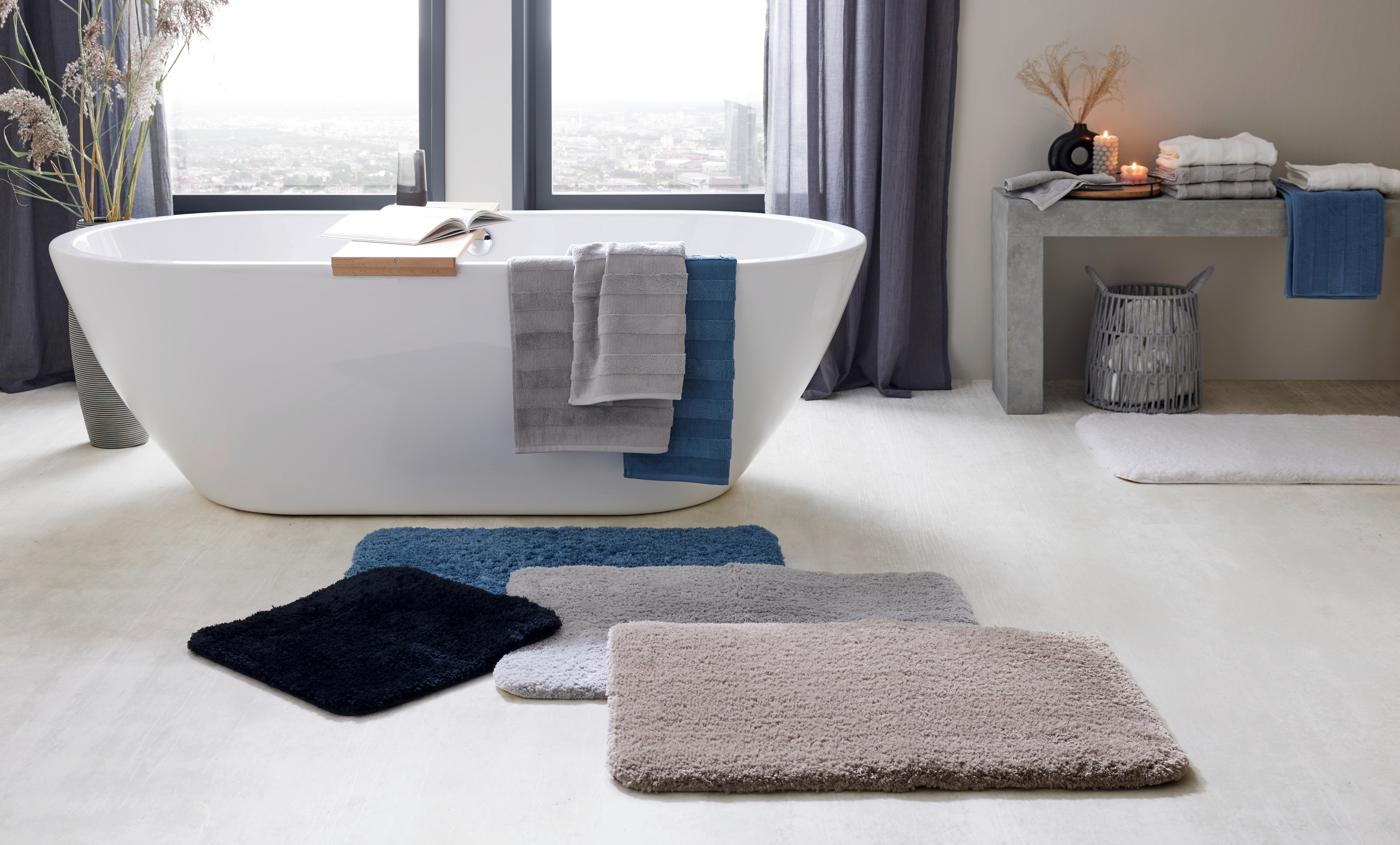 Badematte Chris Grau ca. 60x90cm - Grau, Textil (60/90cm) - Premium Living