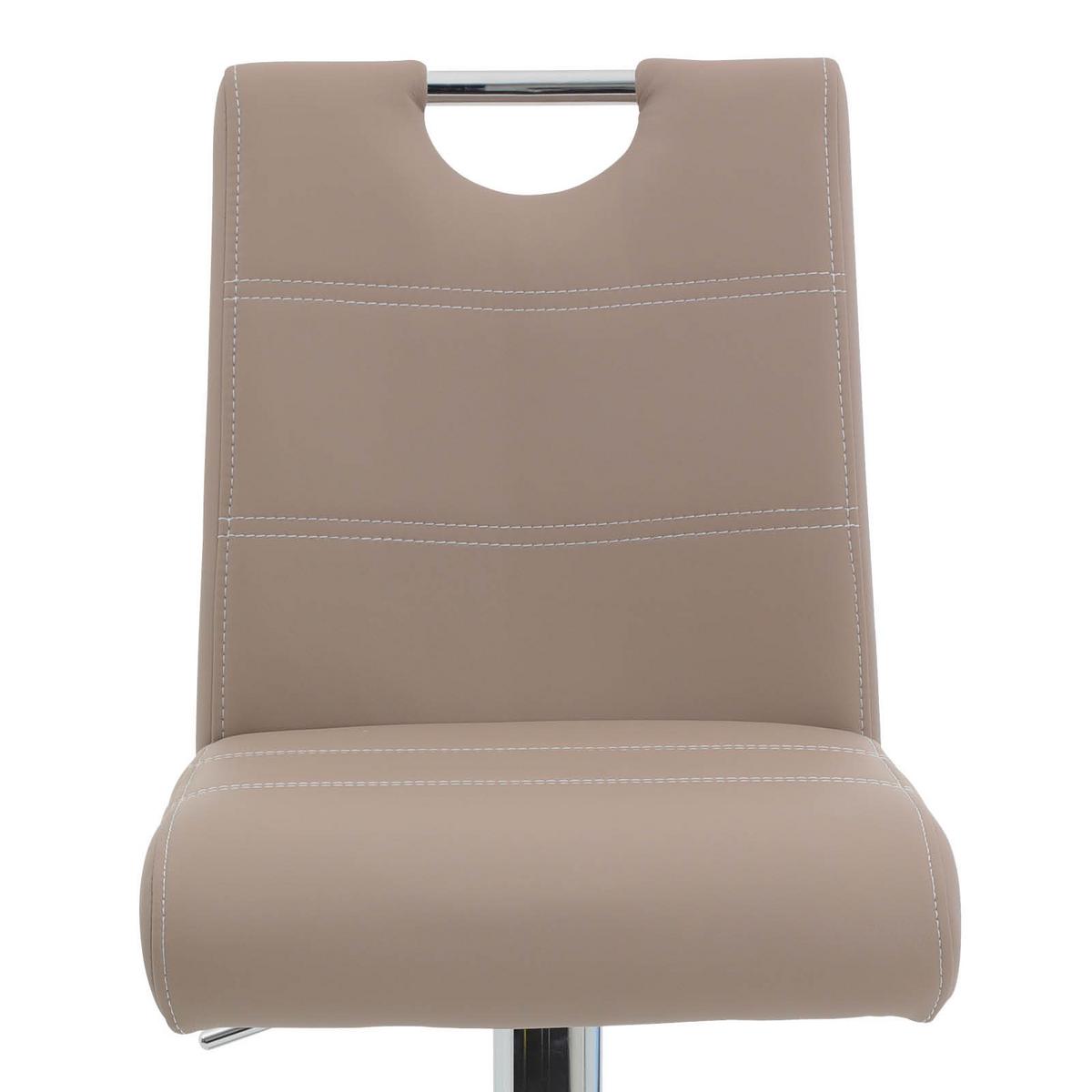 Barhocker-Set Miranda Cappuccino - Chromfarben/Weiß, MODERN, Textil/Metall (38/97-119/50cm) - MID.YOU