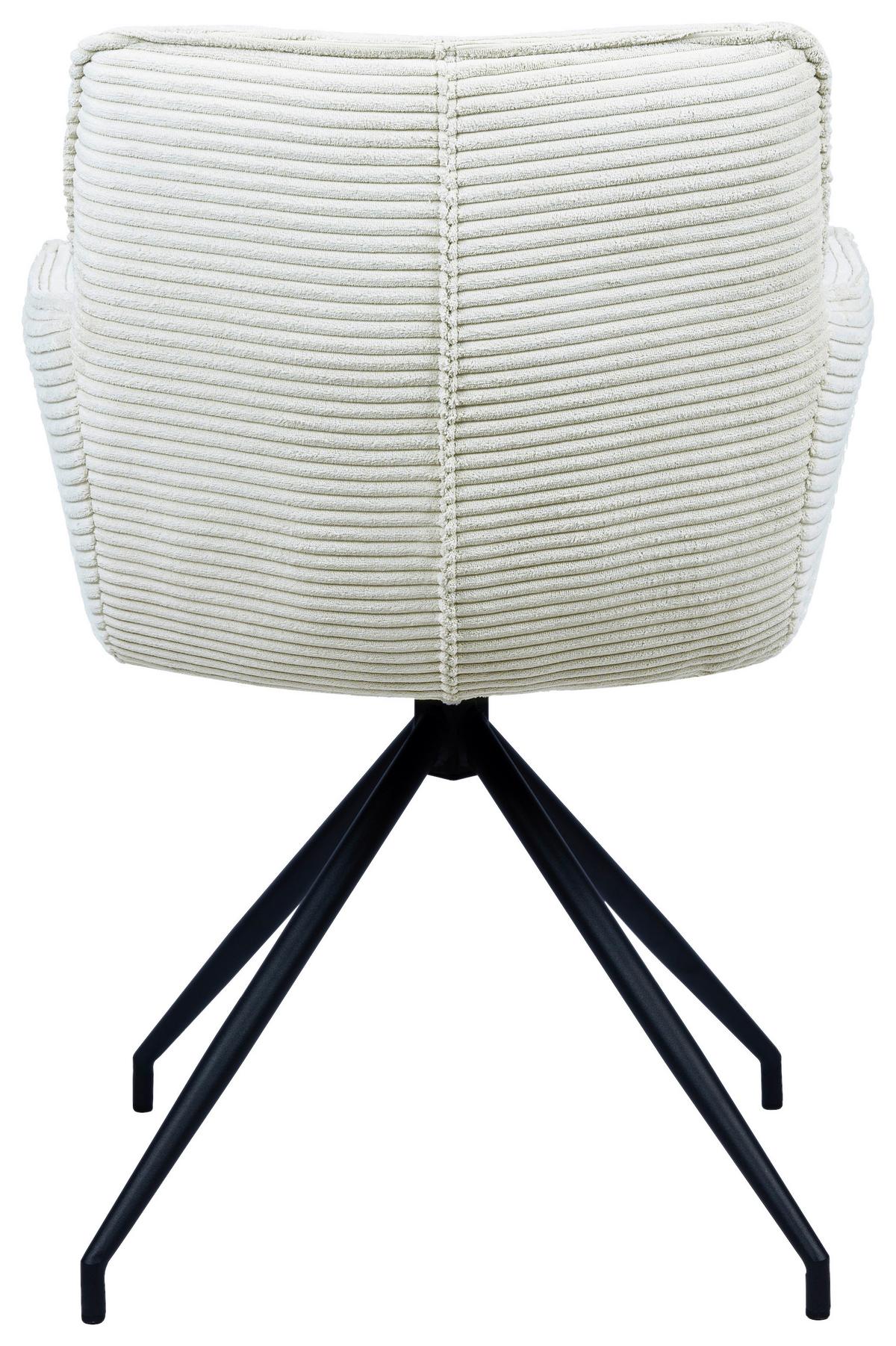 KRZESŁO Z PODŁOKIETNIKAMI BILL -EXKLUSIV- - kremowy/czarny, Design, metal/tkanina (58/84/62,5cm) - Novel