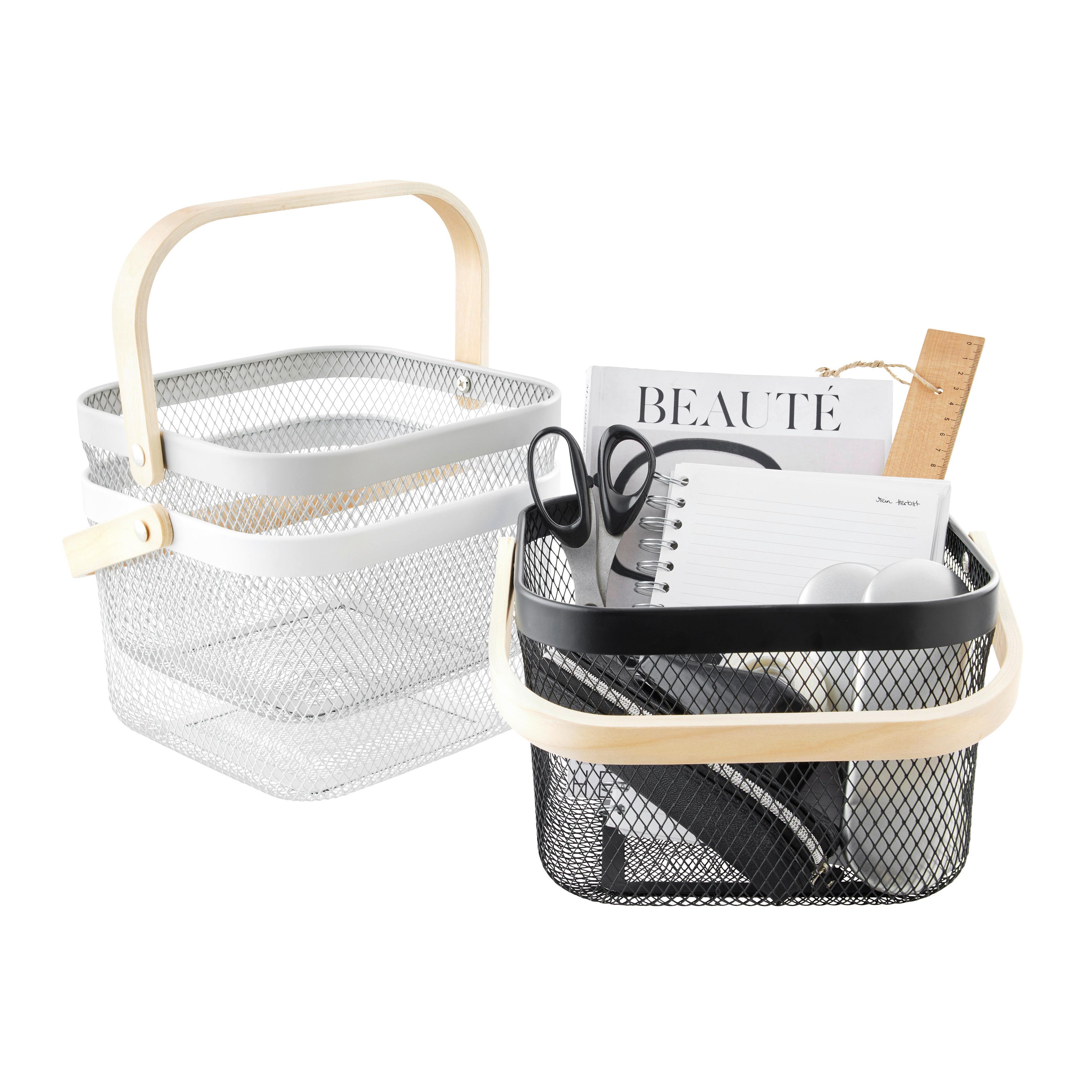 UNIVERSALKORG BETTY - vit, Modern, metall/trä (26.8/25.5/17.5cm) - Mömax