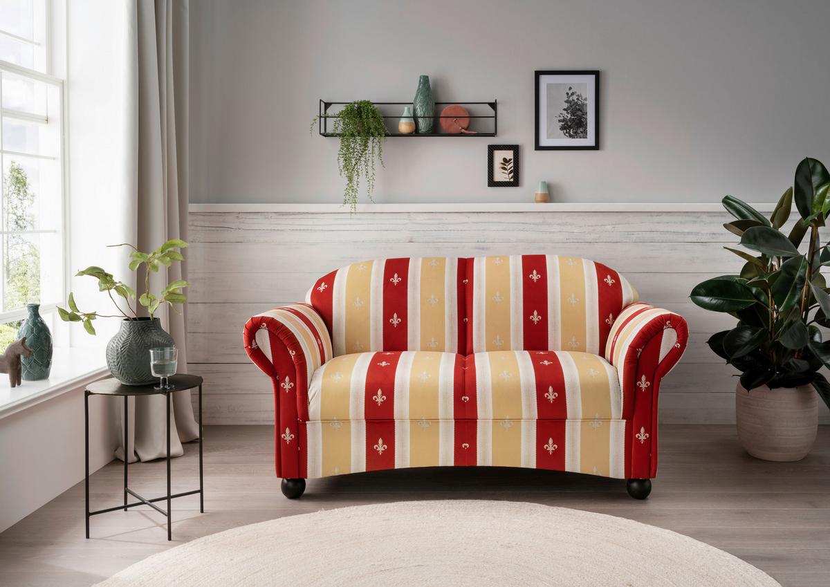 Sitzgarnitur Torello Rot Mikrofaser - Wengefarben/Rot, KONVENTIONELL, Holz/Textil (439/84/80cm) - Livetastic