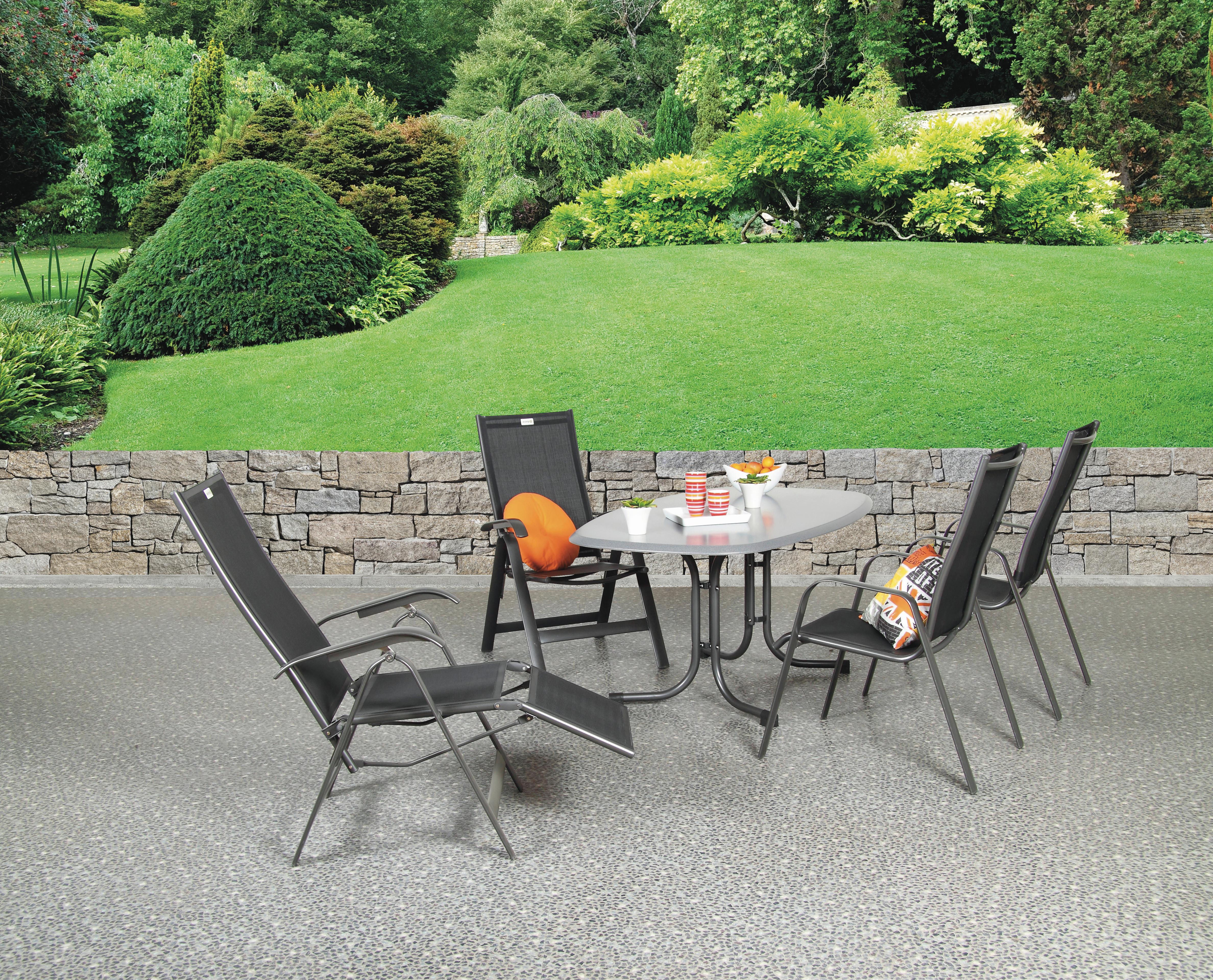 Vrtni Počivalnik Acamp, Siva, Črna - črna/antracit, Basics, kovina/tekstil (68/116/61cm) - Acamp