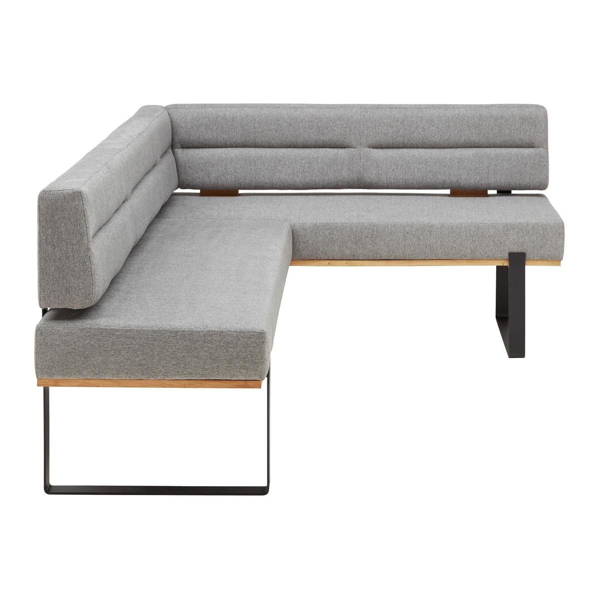 Eckbank in Grau - Schwarz/Grau, KONVENTIONELL, Holz/Textil (220/85/160cm) - Based