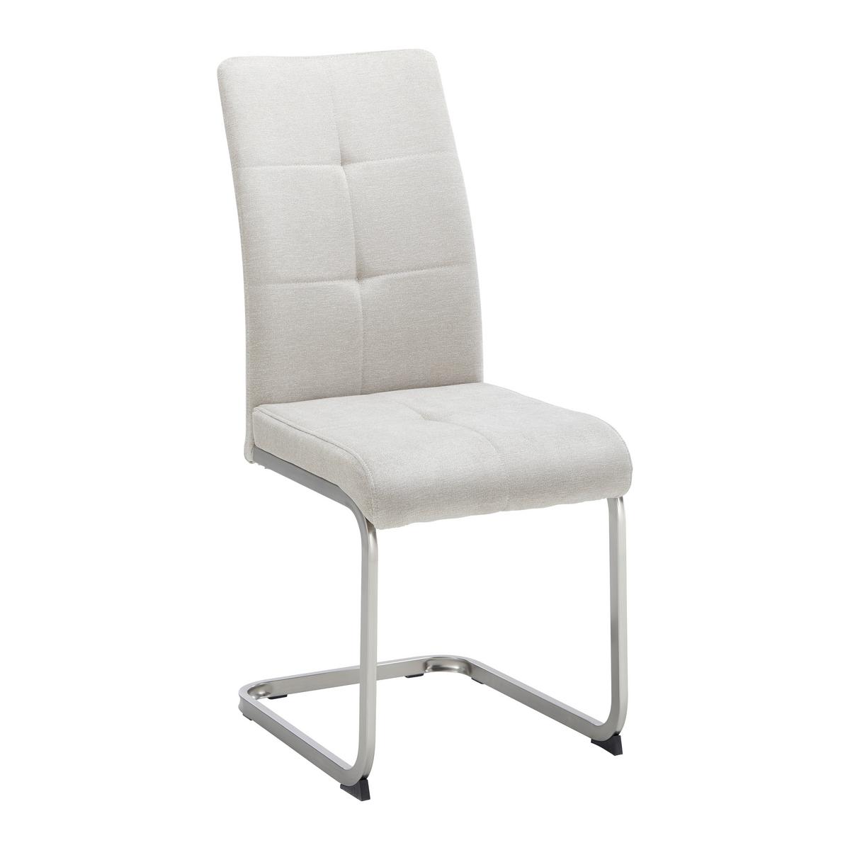Schwingstuhl Lucie Sandfarben Webstoff Gepolstert - Sandfarben/Chromfarben, MODERN, Holz/Textil (42,5/98/45cm) - Bessagi Home