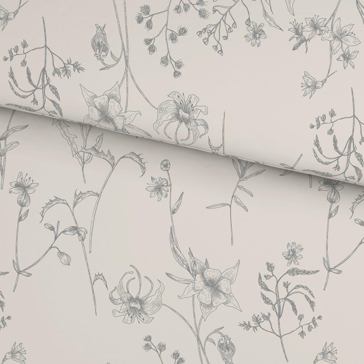 Posteljnina Nature Romy - siva/bela, tekstil (140/200cm) - Mömax