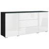 Sideboard Vera mit LED ca. 150 cm Anthrazit/Weiß - Weiß Hochglanz/Anthrazit, Basics, Holzwerkstoff/Kunststoff (150/67,9/39,5cm) - P & B